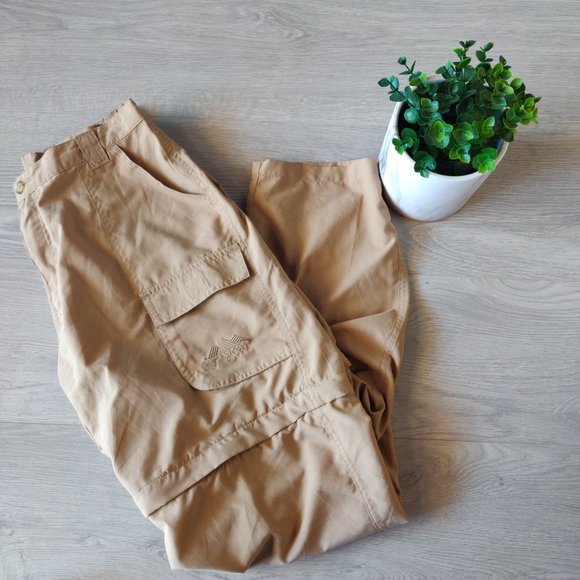 KHAKI LIGHTWEIGHT SWISHY VINTAGE CARGO PANTS